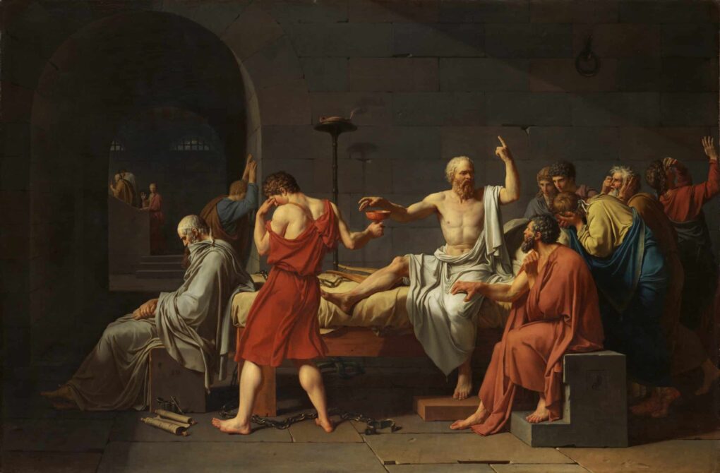 La mort de Socrate - Jacques-Louis David - Reproductions de tableaux et peintures haut de gamme