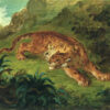 Tigre et serpent - Eugène Delacroix - Reproductions de tableaux et peintures haut de gamme