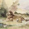 Un lion dans le désert - Eugène Delacroix - Reproductions de tableaux et peintures haut de gamme