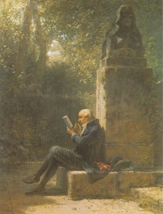 The Philosopher (The Reader in the Park) - Carl Spitzweg