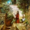 Le lecteur de journaux dans le jardin de la maison - Carl Spitzweg - Reproductions de tableaux et peintures haut de gamme