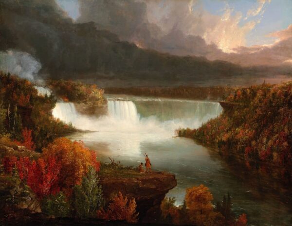 Vue lointaine des chutes du Niagara - Thomas Cole - Reproductions de tableaux et peintures haut de gamme