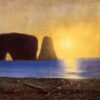 Le soleil se couche, rocher Percé, Gaspé, Québec, 1867 - William Bradford - Reproductions de tableaux et peintures haut de gamme