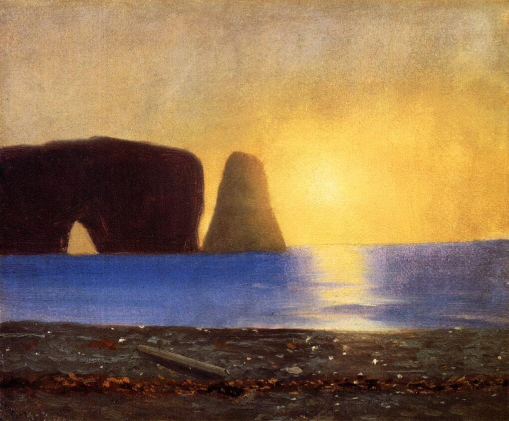 Le soleil se couche, rocher Percé, Gaspé, Québec, 1867 - William Bradford - Reproductions de tableaux et peintures haut de gamme