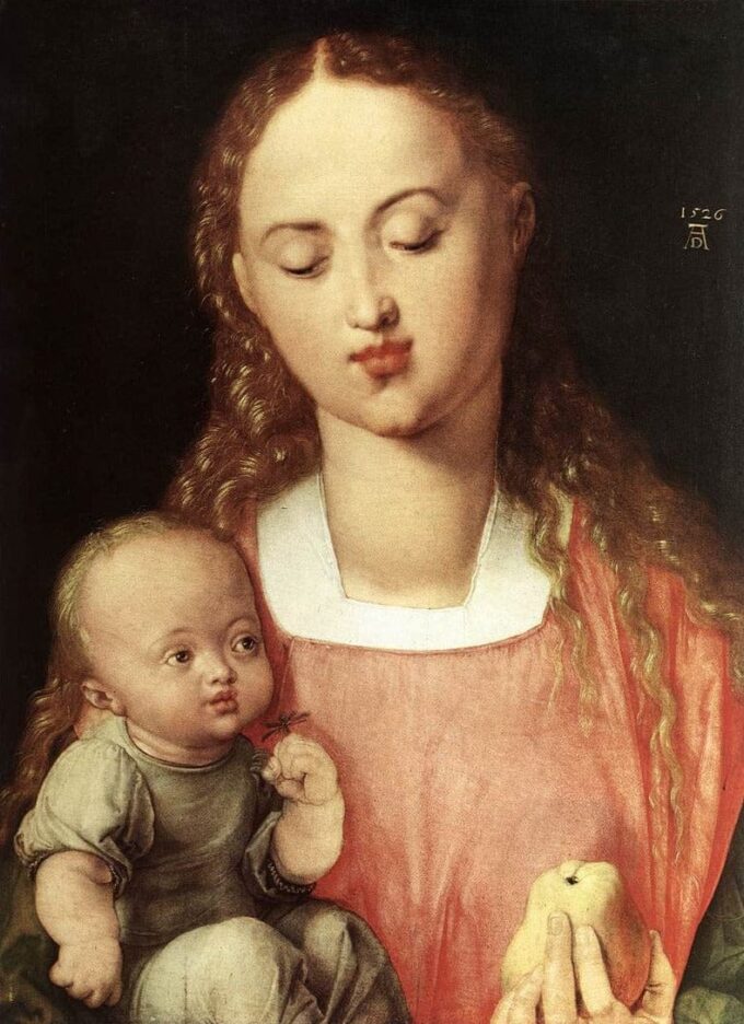 Vierge à la poire - Albrecht Dürer - Reproductions de tableaux et peintures haut de gamme