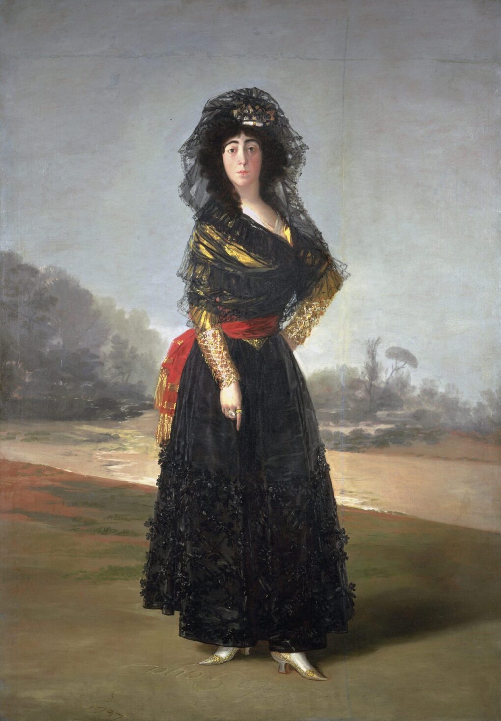 Portrait de la duchesse d'Albe en noir - Francisco de Goya - Reproductions de tableaux et peintures haut de gamme