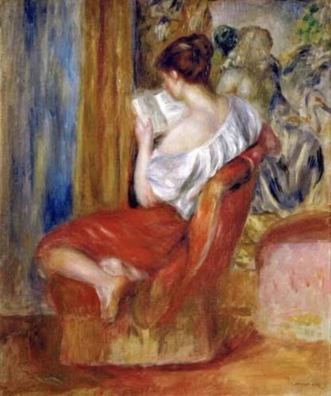 Une femme lisant - Pierre-Auguste Renoir - Reproductions de tableaux et peintures haut de gamme