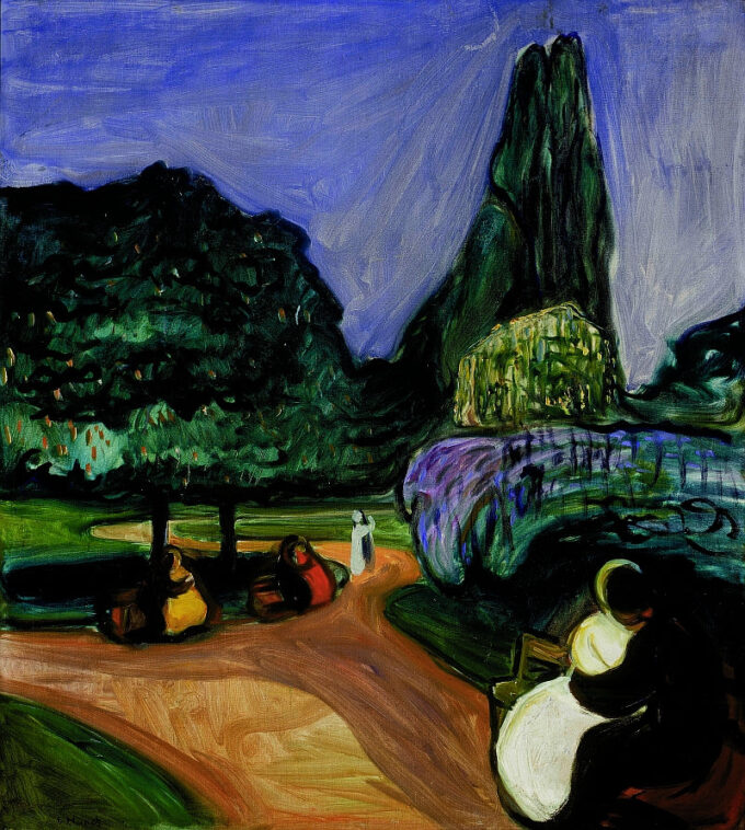 Nuit d'été à Studenterlunden - Edvard Munch - Reproductions de tableaux et peintures haut de gamme