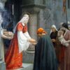 La Charité de Sainte Élisabeth de Hongrie - Edmund Leighton - Reproductions de tableaux et peintures haut de gamme