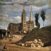 La Cathédrale Notre-Dame de Chartres - Camille Corot - Reproductions de tableaux et peintures haut de gamme