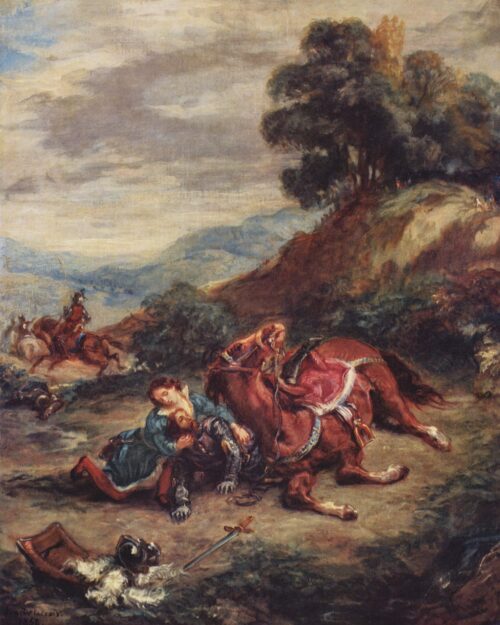 La mort de Lara I - Eugène Delacroix - Reproductions de tableaux et peintures haut de gamme