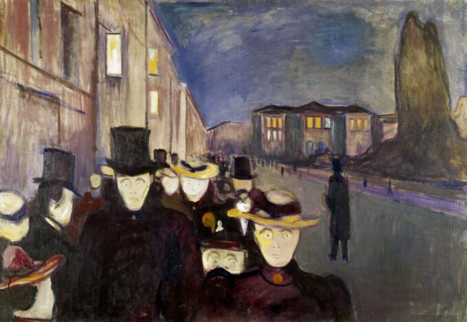 Evening on Karl Johan Avenue - Edvard Munch