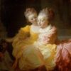 Les deux soeurs - Jean-Honoré Fragonard - Reproductions de tableaux et peintures haut de gamme