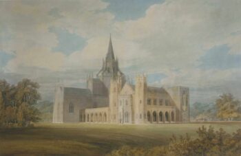 Vue en perspective de l'abbaye de Fonthill depuis le sud-ouest - William Turner - Reproductions de tableaux et peintures haut de gamme