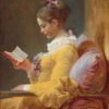 La Liseuse - Jean-Honoré Fragonard - Reproductions de tableaux et peintures haut de gamme