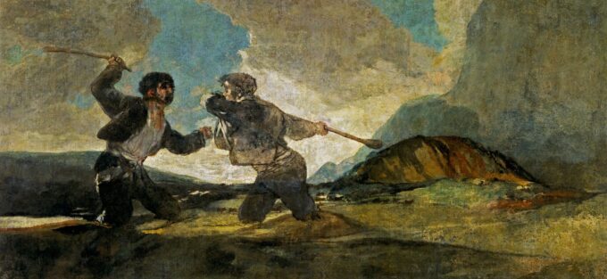 Duel with cudgels - Francisco de Goya