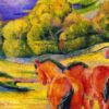 Grand Paysage I (Paysage avec chevaux rouges) - Franz Marc - Reproductions de tableaux et peintures haut de gamme