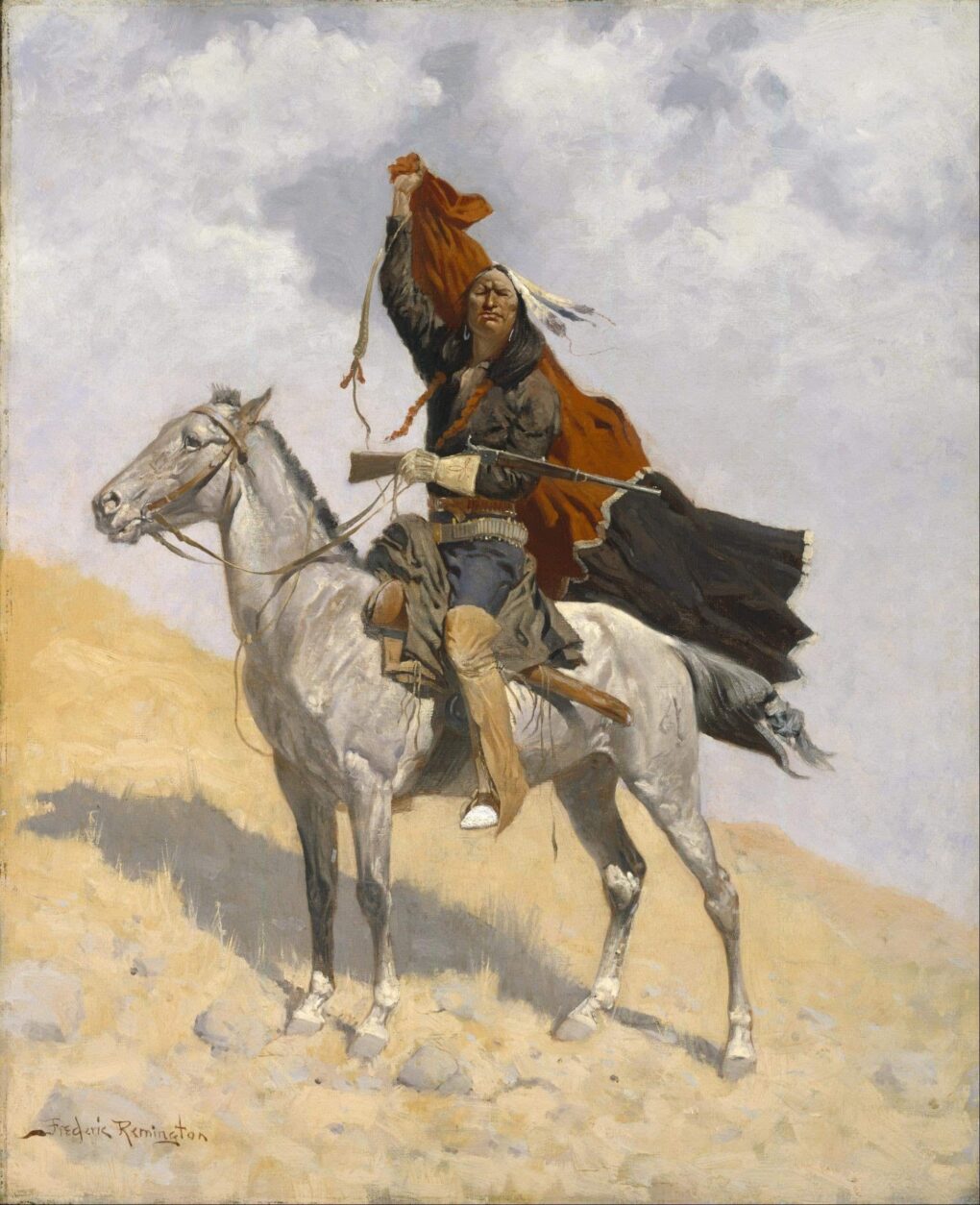 Le signal de la couverture - Frederic Remington - Reproductions de tableaux et peintures haut de gamme