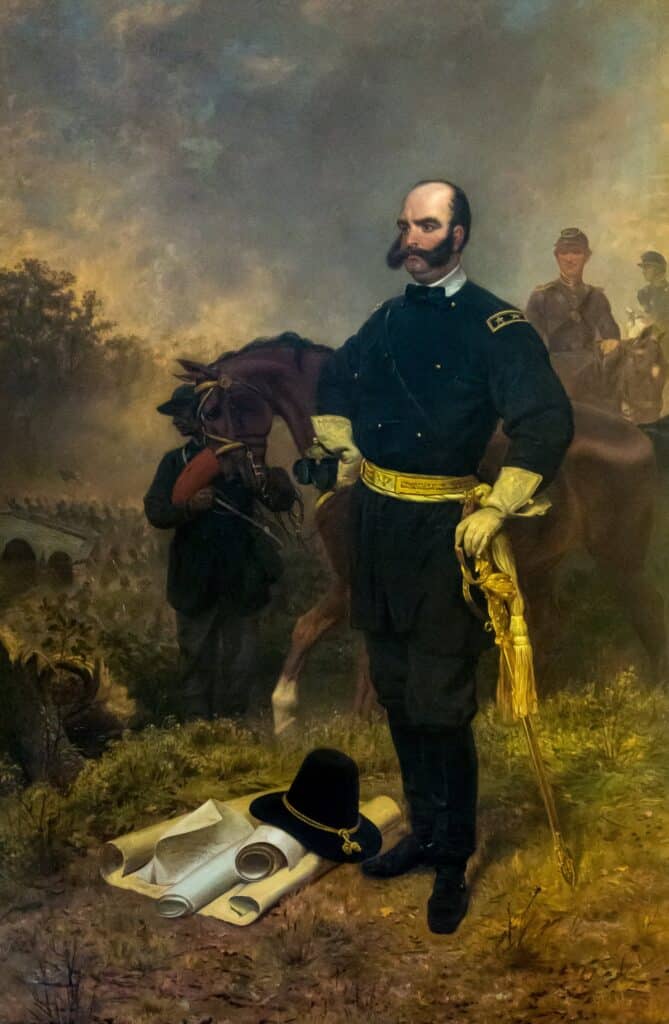 Le général Ambrose Burnside à Antietam - Emanuel Leutze - Reproductions de tableaux et peintures haut de gamme