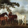 Juments et poulains - George Stubbs - Reproductions de tableaux et peintures haut de gamme