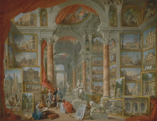 Galerie de vues de la Rome moderne - Giovanni Paolo Panini - Reproductions de tableaux et peintures haut de gamme