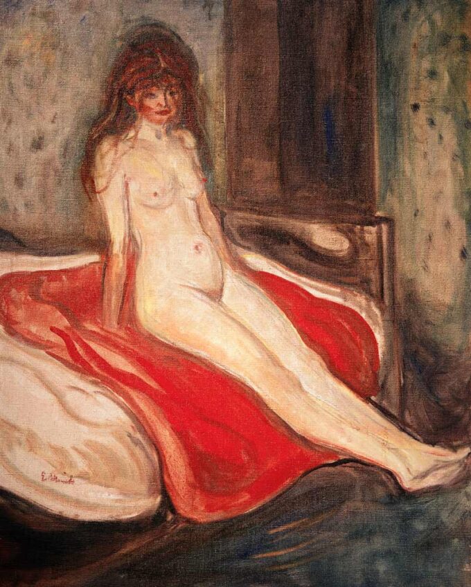 Girl on a Red Fabric - Edvard Munch