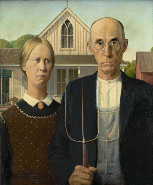 American Gothic - Grant Wood - Reproductions de tableaux et peintures haut de gamme