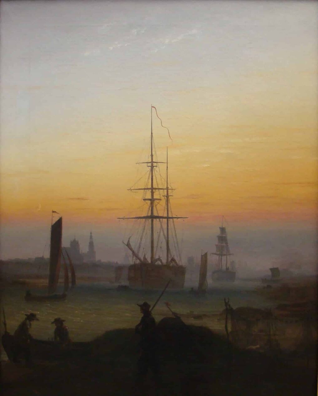 Le Port de Greifswald - Caspar David Friedrich - Reproductions de tableaux et peintures haut de gamme