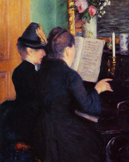 La leçon de piano - Caillebotte - Reproductions de tableaux et peintures haut de gamme