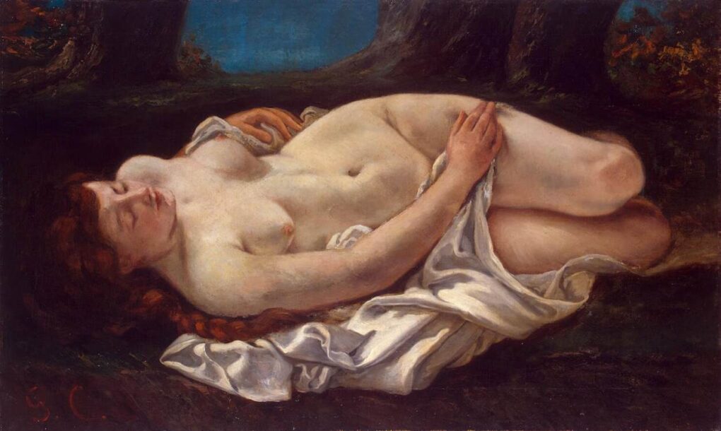 Femme allongée - Gustave Courbet - Reproductions de tableaux et peintures haut de gamme