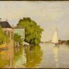 Maisons sur l'Achterzaan - claude monet - Reproductions de tableaux et peintures haut de gamme