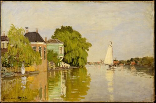 Maisons sur l'Achterzaan - claude monet - Reproductions de tableaux et peintures haut de gamme