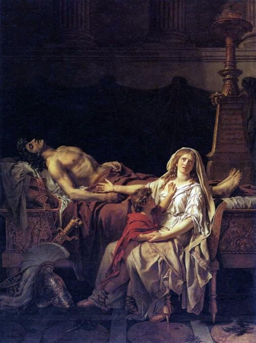 Andromaque pleurant Hector - Jacques-Louis David - Reproductions de tableaux et peintures haut de gamme