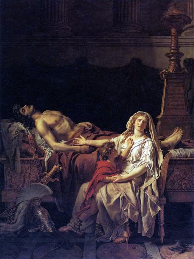 Andromache Mourning Hector - Jacques-Louis David