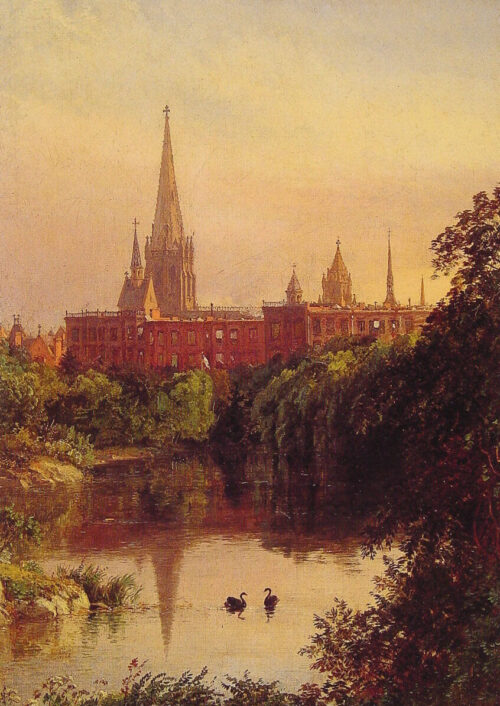 Une vue dans Central Park - Jasper Francis Cropsey - Reproductions de tableaux et peintures haut de gamme