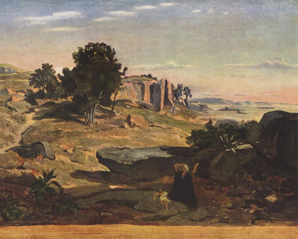 Agar dans le désert - Camille Corot - Reproductions de tableaux et peintures haut de gamme