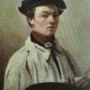 Autoportrait, la palette à la main - Camille Corot - Reproductions de tableaux et peintures haut de gamme