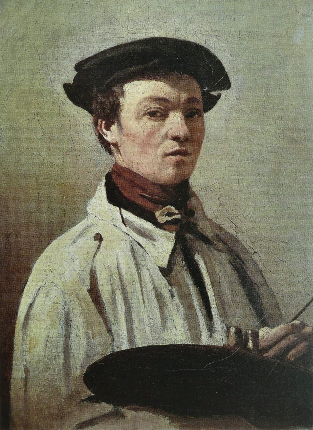 Autoportrait, la palette à la main - Camille Corot - Reproductions de tableaux et peintures haut de gamme