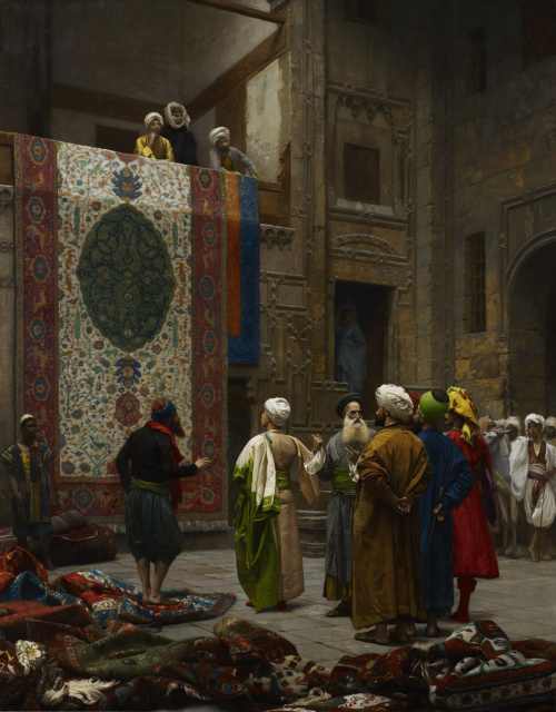 Marchand de tapis au Caire - Jean-Léon Gérôme - Reproductions de tableaux et peintures haut de gamme