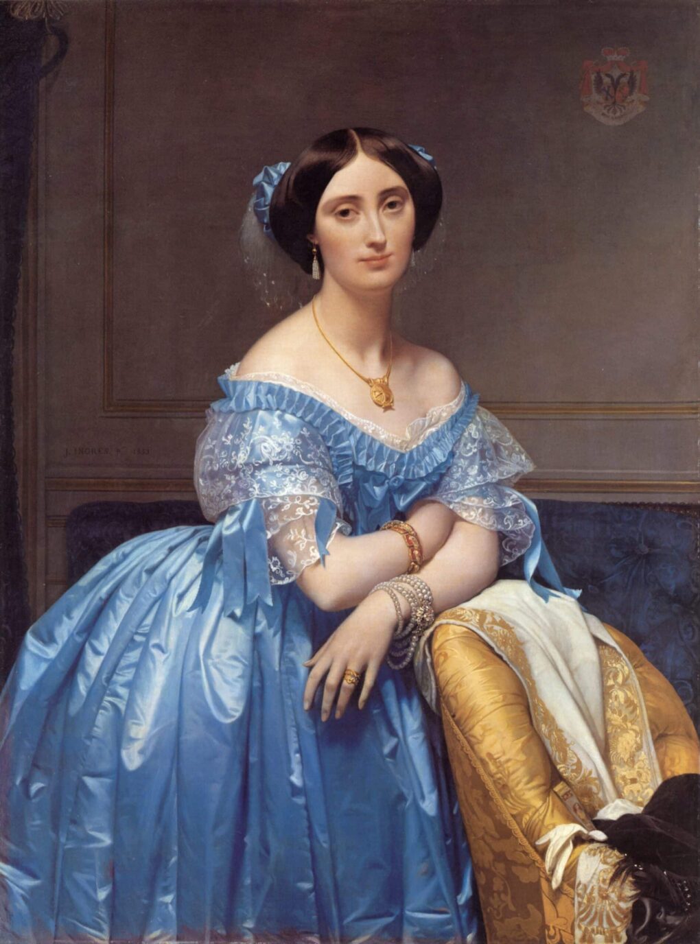 Portrait de la Princesse Albert de Broglie - Jean-Auguste-Dominique Ingres - Reproductions de tableaux et peintures haut de gamme