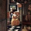 La Lettre d'amour (Vermeer) - Johannes Vermeer - Reproductions de tableaux et peintures haut de gamme