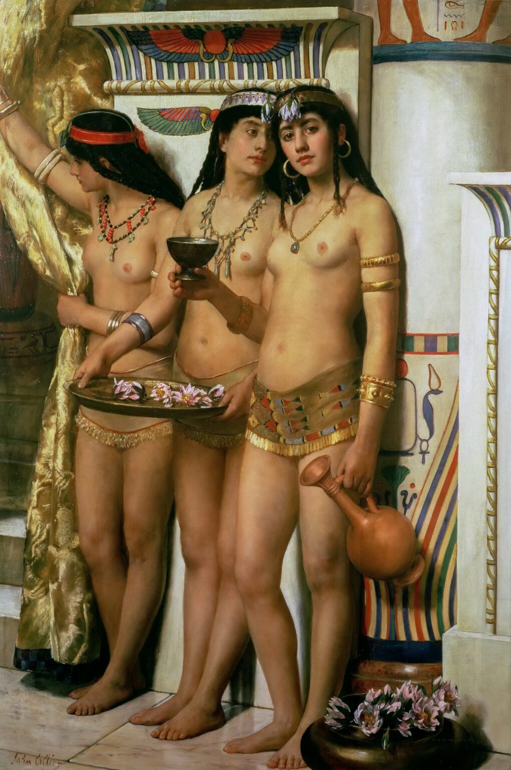 Les servantes des pharaons de John Collier - Reproductions de tableaux et peintures haut de gamme