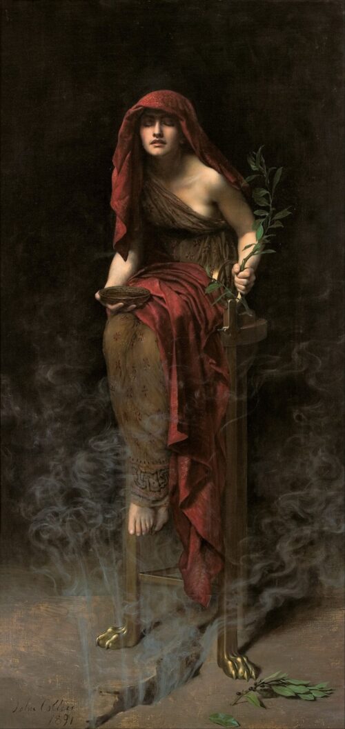 Prêtresse de Delphes de John Collier - Reproductions de tableaux et peintures haut de gamme