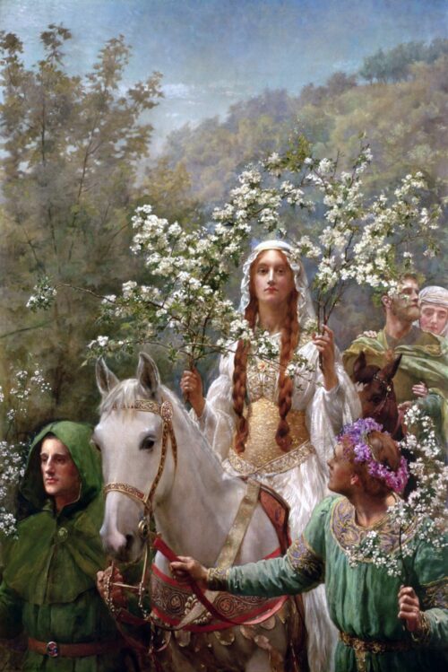 Le mai de la Reine Guenièvre de John Collier - Reproductions de tableaux et peintures haut de gamme