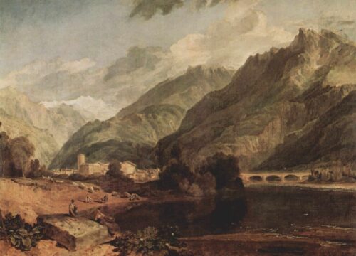 Bonneville (Savoie) avec le Mont Blanc - William Turner - Reproductions de tableaux et peintures haut de gamme