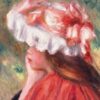 Une jeune femme avec un chapeau rouge - Pierre-Auguste Renoir - Reproductions de tableaux et peintures haut de gamme