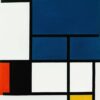 Composition avec un grand espace bleu - Mondrian - Reproductions de tableaux et peintures haut de gamme