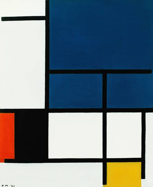 Composition with Large Blue Space - Mondrian