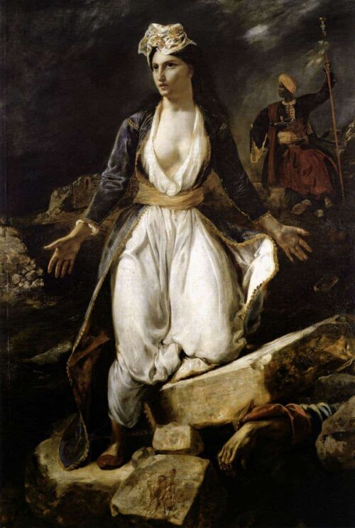 La Grèce sur les ruines de Missolonghi - Eugène Delacroix - Reproductions de tableaux et peintures haut de gamme