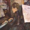 Mademoiselle Dihau au piano - Toulouse Lautrec - Reproductions de tableaux et peintures haut de gamme